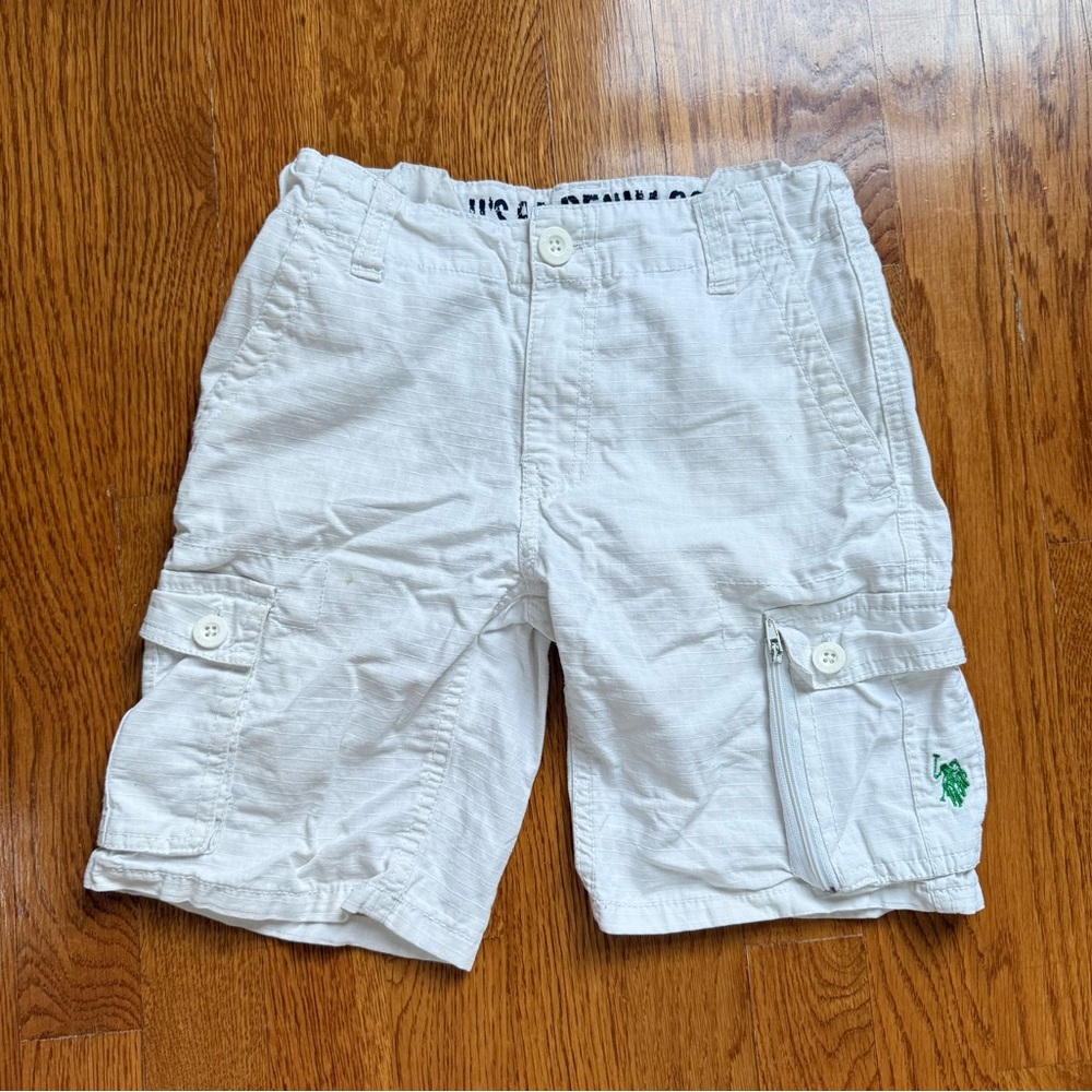 U.S. Polo Assn. White Cargo Kids Shorts